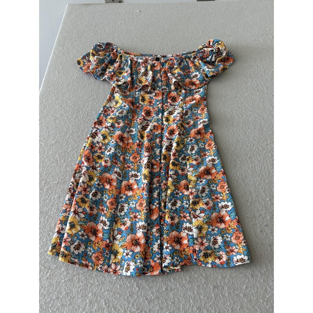 Lush Dress‎ Womens Small Multicolor Floral Off Shoulder Fit & Flare Sundress
